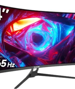 34 Inch Ultrawide Curved Gaming Monitor. 1500R PC Screen 165hz UWQHD 3440x1440. Curved Computer Screen with FreeSync.Support Wallmount 75x75mm