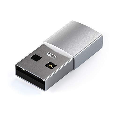 Satechi Type-A到Type-C轉接器轉換器-USB-A公頭到USB-C母頭-與iMac相容。 MacBook Pro/MacBook。 筆記型電腦。 PC電腦及其他(銀色):圖片 2