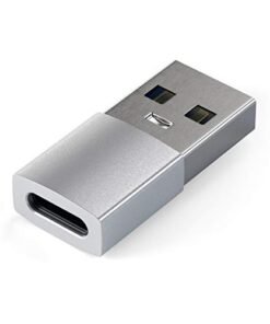 Satechi Type-A到Type-C轉接器轉換器-USB-A公頭到USB-C母頭-與iMac相容。 MacBook Pro/MacBook。 筆記型電腦。 PC電腦及其他（銀色）