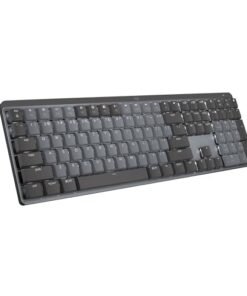 羅技Mx機械無線發光效能鍵盤。 線性開關。 背光按鍵。 藍牙。 USB-C。蘋果電腦。 窗戶。 Linux。 網間網作業系統。 安卓。 金屬。 石墨