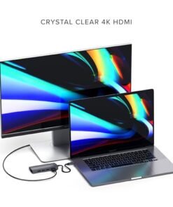 Alternative view of SATECHI USB C集線器8合1多埠轉接器V2，帶4K HDMI。 60W PD充電。 3 USB-A以太網。 Micro/SD讀卡器。 MacBook。 Windows和USB Type-C設備-太空灰