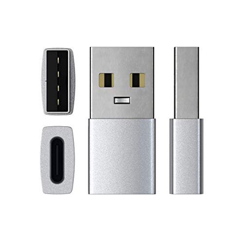 Satechi Type-A到Type-C轉接器轉換器-USB-A公頭到USB-C母頭-與iMac相容。 MacBook Pro/MacBook。 筆記型電腦。 PC電腦及其他(銀色):圖片 4
