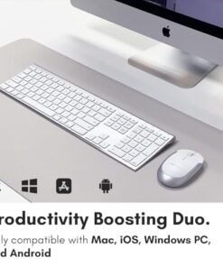 Alternative view of 適用於Mac的Macally高級藍牙鍵盤和滑鼠|適用於MacBook Pro/Air和iMac的相容無線蘋果鍵盤和滑鼠組合（110鍵多設備可充電）