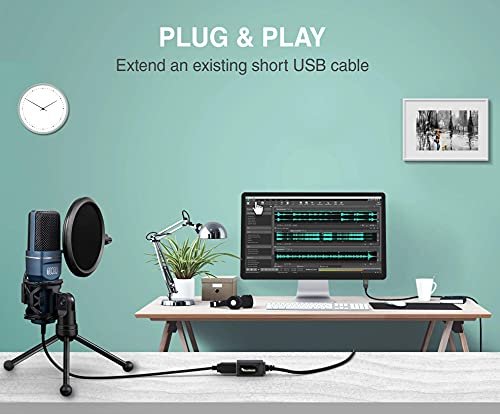 BlueRigger USB延長線(32FT/10M。長有源USB2.0延長線。公轉母中繼器。資料傳輸線)-適用於遊戲機。 打印機。 相機。 鍵盤。 硬碟機:圖片 7