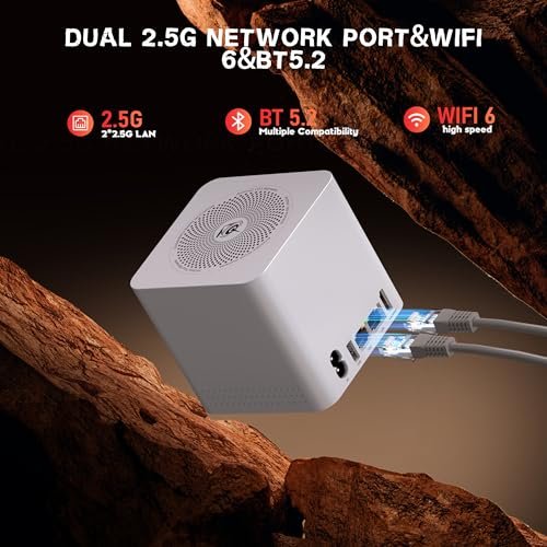 Beelink迷你PC。配備N150處理器的ME迷你PC。 12GB LPDDR5。 64GB eMMC 2TB固態硬碟。 6×M.2 SSD(最大24TB)。 雙2.5GB局域網/WiFi6/BT5.2/USB3.2。 家庭影院/資料中心/軟路由:圖片 6