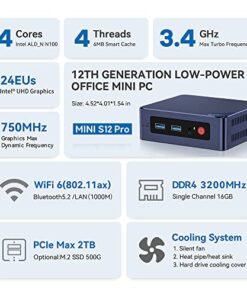 Alternative view of Beelink Mini S12 Pro Mini PC 迷你電腦 系統套裝 (Intel Processor N100、16GB RAM、500GB SSD、Windows 11 Pro)
