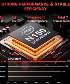 Alternative view of Beelink迷你PC。配備N150處理器的ME迷你PC。 12GB LPDDR5。 64GB eMMC 2TB固態硬碟。 6×M.2 SSD（最大24TB）。 雙2.5GB局域網/WiFi6/BT5.2/USB3.2。 家庭影院/資料中心/軟路由