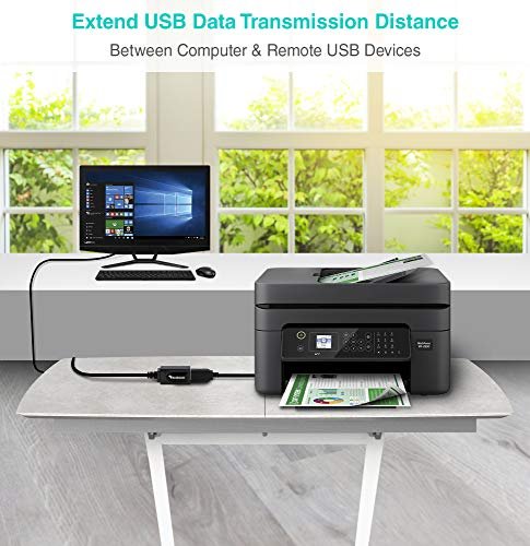 BlueRigger USB延長線(32FT/10M。長有源USB2.0延長線。公轉母中繼器。資料傳輸線)-適用於遊戲機。 打印機。 相機。 鍵盤。 硬碟機:圖片 6