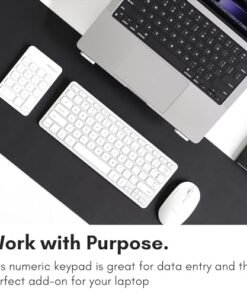 Alternative view of Macally筆記型電腦藍牙數位鍵盤。 蘋果 雨衣。 iMac。 MacBook Pro/Air。 Ipad。 Windows PC。平板電腦。 或臺式電腦-可充電18鍵無線數位鍵盤-白色藍牙10鍵數位鍵盤