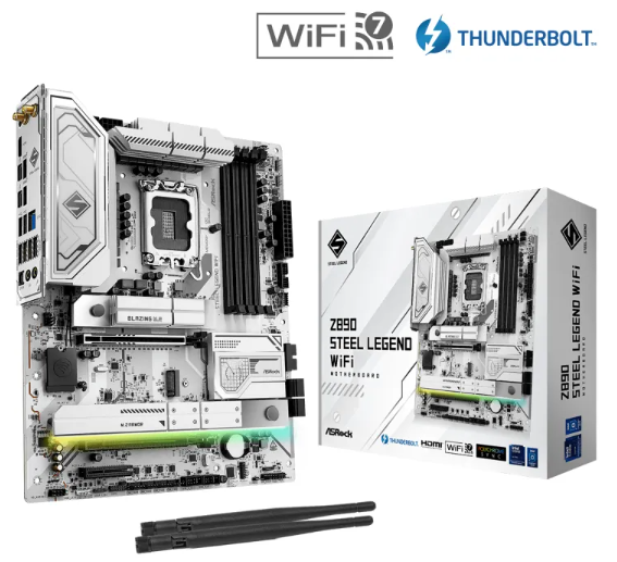 ASRock 華擎 Z890 STEEL LEGEND WIFI ATX 白色主機板 (DDR5)