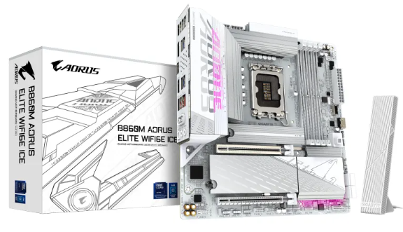 GIGABYTE 技嘉 B860M AORUS ELITE WIFI6E ICE MATX 白色主機板