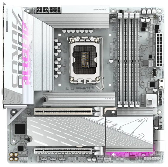 GIGABYTE 技嘉 B860M AORUS ELITE WIFI6E ICE MATX 白色主機板:圖片 2